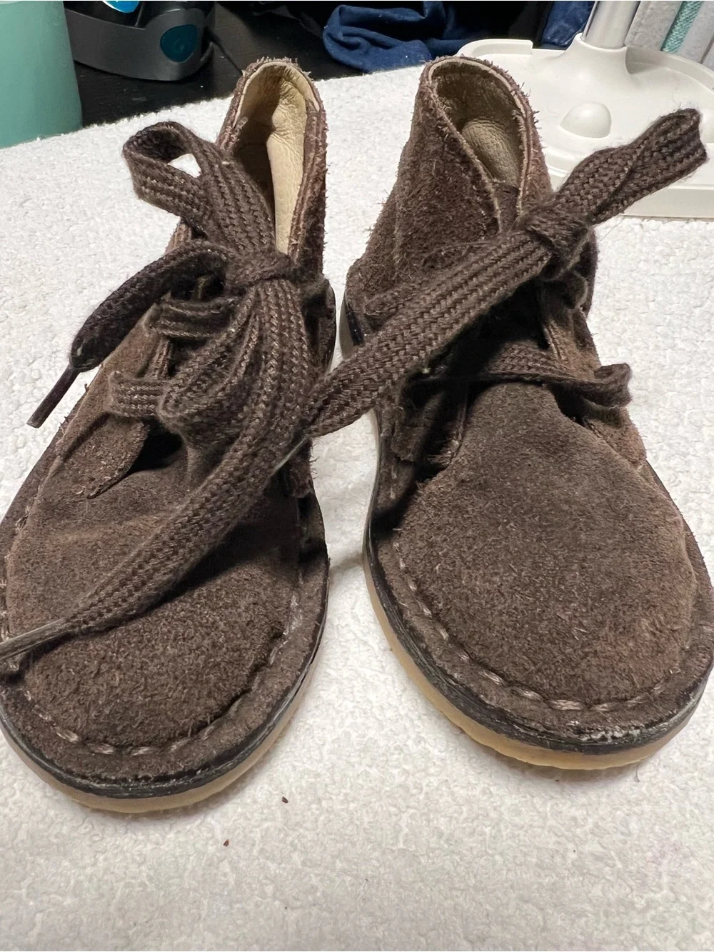 Nordstrom Brown Suede & Leather Lace-Up Baby Shoes